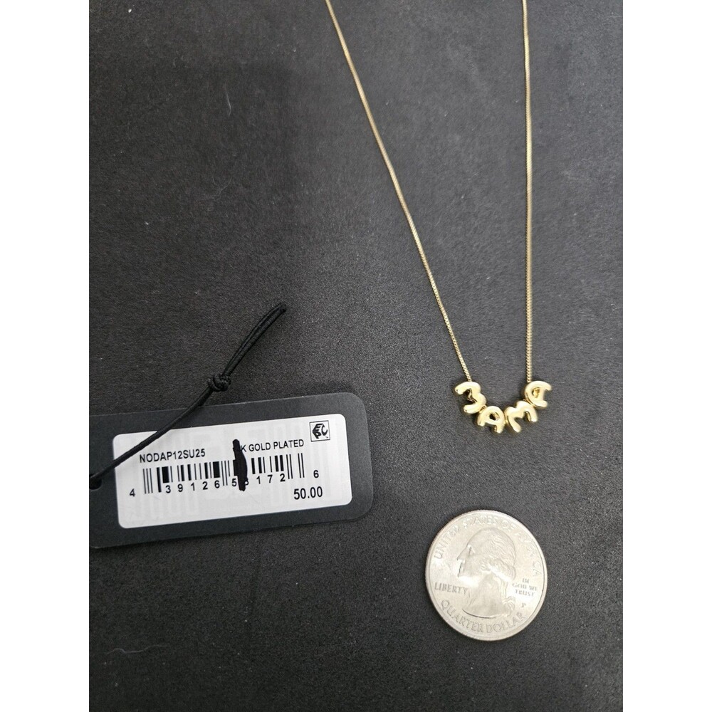 Nordstrom Demi Fine Bubble “Mama” Pendant Necklace 14K Gold Plated NWT - Picture 4 of 6